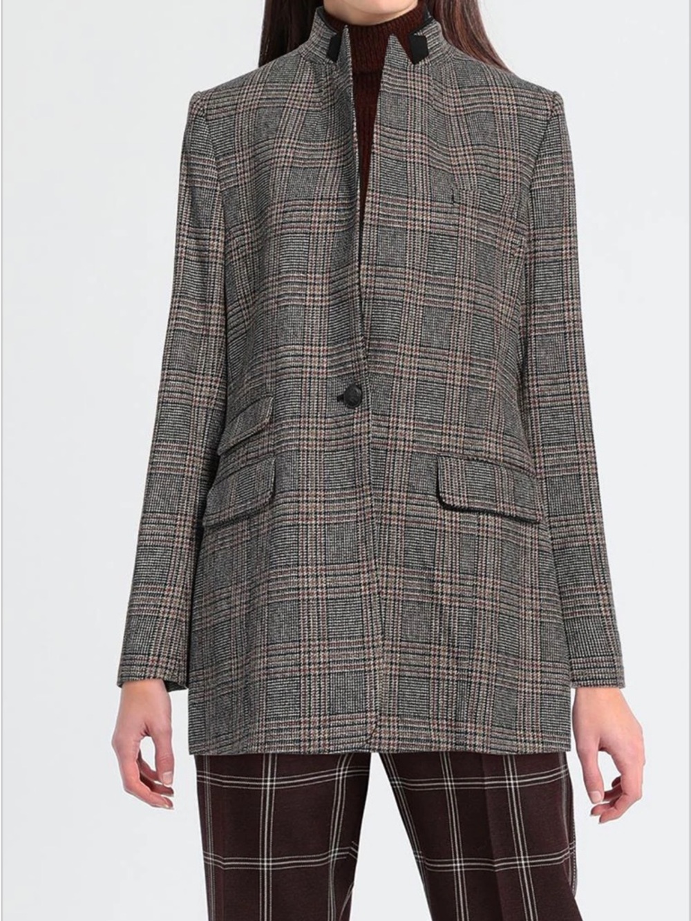 rag & bone Glen Plaid Pea Coat in Black and Brown